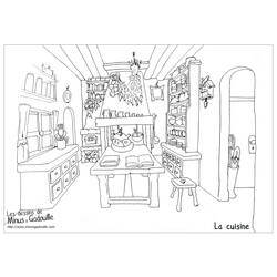 Раскраска: Кухня (Здания и Архитектура) #63695 - Бесплатные раскраски для печати