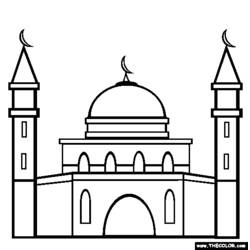 Раскраска: мечеть (Здания и Архитектура) #64510 - Бесплатные раскраски для печати