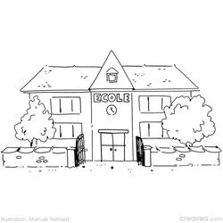 Раскраска: школа (Здания и Архитектура) #64073 - Бесплатные раскраски для печати