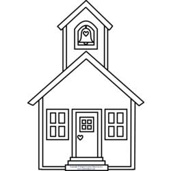 Раскраска: школа (Здания и Архитектура) #66809 - Бесплатные раскраски для печати