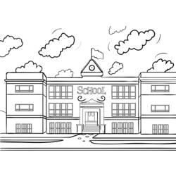 Раскраска: школа (Здания и Архитектура) #66888 - Бесплатные раскраски для печати