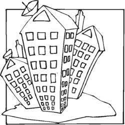 Раскраска: небоскреб (Здания и Архитектура) #65787 - Бесплатные раскраски для печати
