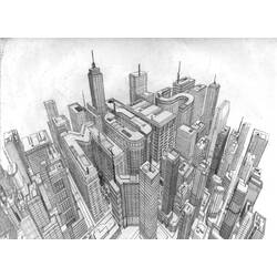 Раскраска: небоскреб (Здания и Архитектура) #65971 - Бесплатные раскраски для печати