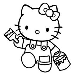 Раскраска: Привет котенок (мультфильмы) #36984 - Бесплатные раскраски для печати
