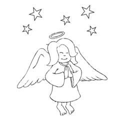Раскраска: ангел (Персонажи) #86415 - Бесплатные раскраски для печати