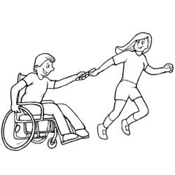 Раскраски: инвалид - Бесплатные раскраски для печати