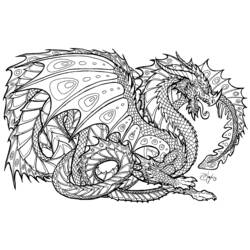 Раскраски: дракон - Бесплатные раскраски для печати