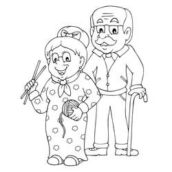 Раскраска: дедушка и бабушка (Персонажи) #150620 - Бесплатные раскраски для печати