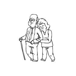 Раскраска: дедушка и бабушка (Персонажи) #150640 - Бесплатные раскраски для печати