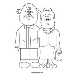 Раскраска: дедушка и бабушка (Персонажи) #150651 - Бесплатные раскраски для печати