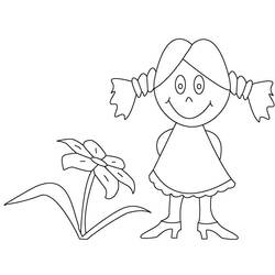 Раскраска: маленькая девочка (Персонажи) #96526 - Бесплатные раскраски для печати
