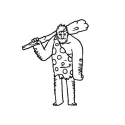 Раскраски: Доисторический человек - Бесплатные раскраски для печати