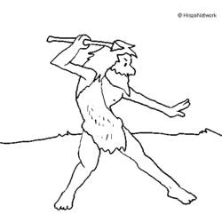 Раскраска: Доисторический человек (Персонажи) #150224 - Бесплатные раскраски для печати