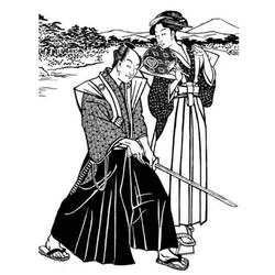 Раскраска: самурай (Персонажи) #107387 - Бесплатные раскраски для печати