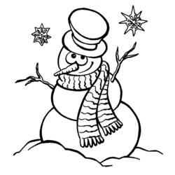 Раскраски: снеговик - Бесплатные раскраски для печати