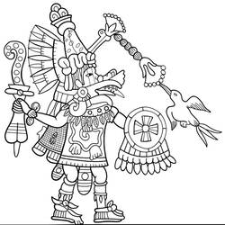Раскраска: Ацтекская мифология (Боги и богини) #111539 - Бесплатные раскраски для печати