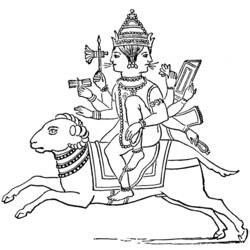 Раскраска: Индуистская мифология (Боги и богини) #109303 - Бесплатные раскраски для печати