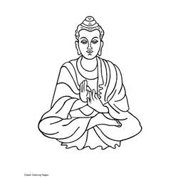 Раскраски: Мифология индуизма: Будда - Бесплатные раскраски для печати
