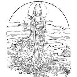 Раскраска: Мифология индуизма: Будда (Боги и богини) #89508 - Бесплатные раскраски для печати