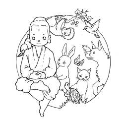 Раскраска: Мифология индуизма: Будда (Боги и богини) #89523 - Бесплатные раскраски для печати