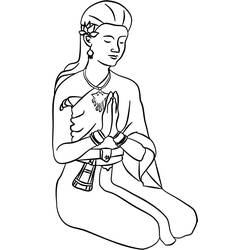 Раскраска: Мифология индуизма: Будда (Боги и богини) #89615 - Бесплатные раскраски для печати