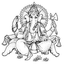 Раскраска: Индуистская мифология: Ганеш (Боги и богини) #96880 - Бесплатные раскраски для печати