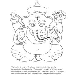 Раскраска: Индуистская мифология: Ганеш (Боги и богини) #96885 - Бесплатные раскраски для печати