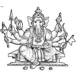 Раскраска: Индуистская мифология: Ганеш (Боги и богини) #96894 - Бесплатные раскраски для печати