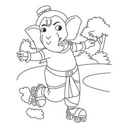 Раскраска: Индуистская мифология: Ганеш (Боги и богини) #96930 - Бесплатные раскраски для печати