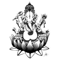 Раскраска: Индуистская мифология: Ганеш (Боги и богини) #97013 - Бесплатные раскраски для печати