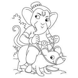 Раскраска: Индуистская мифология: Ганеш (Боги и богини) #97025 - Бесплатные раскраски для печати