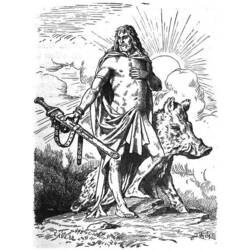 Раскраска: Скандинавская мифология (Боги и богини) #110412 - Бесплатные раскраски для печати