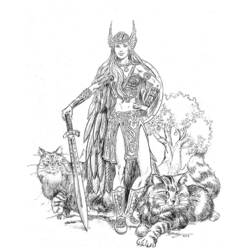 Раскраска: Скандинавская мифология (Боги и богини) #110477 - Бесплатные раскраски для печати