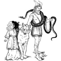 Раскраска: Скандинавская мифология (Боги и богини) #110823 - Бесплатные раскраски для печати