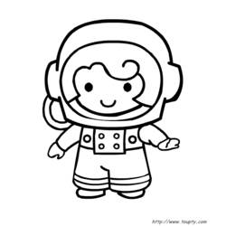 Раскраски: космонавт - Бесплатные раскраски для печати