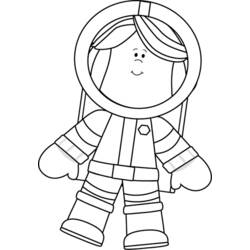 Раскраска: космонавт (Профессии и профессии) #87732 - Бесплатные раскраски для печати