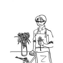 Раскраска: флорист (Профессии и профессии) #170346 - Бесплатные раскраски для печати