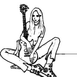 Раскраска: гитарист (Профессии и профессии) #98072 - Бесплатные раскраски для печати