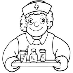 Раскраска: Медсестра / Медсестра (Профессии и профессии) #170391 - Бесплатные раскраски для печати
