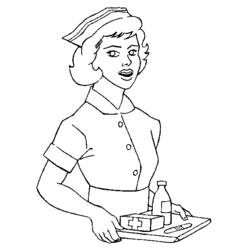 Раскраска: Медсестра / Медсестра (Профессии и профессии) #170398 - Бесплатные раскраски для печати