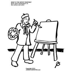 Раскраска: художник (Профессии и профессии) #104382 - Бесплатные раскраски для печати