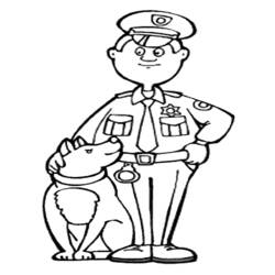 Раскраска: полицейский (Профессии и профессии) #105356 - Бесплатные раскраски для печати