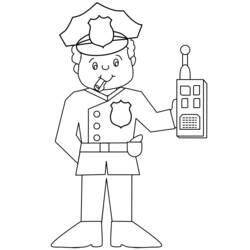 Раскраска: полицейский (Профессии и профессии) #105369 - Бесплатные раскраски для печати