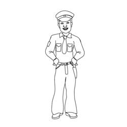 Раскраска: полицейский (Профессии и профессии) #105383 - Бесплатные раскраски для печати