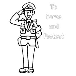 Раскраска: полицейский (Профессии и профессии) #105391 - Бесплатные раскраски для печати