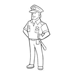 Раскраска: полицейский (Профессии и профессии) #105397 - Бесплатные раскраски для печати