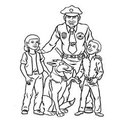 Раскраска: полицейский (Профессии и профессии) #105411 - Бесплатные раскраски для печати