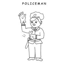 Раскраска: полицейский (Профессии и профессии) #105429 - Бесплатные раскраски для печати