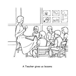 Раскраска: Учитель / Учитель (Профессии и профессии) #94232 - Бесплатные раскраски для печати