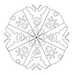 Раскраска: Бабочка Мандалы (мандалы) #117386 - Бесплатные раскраски для печати